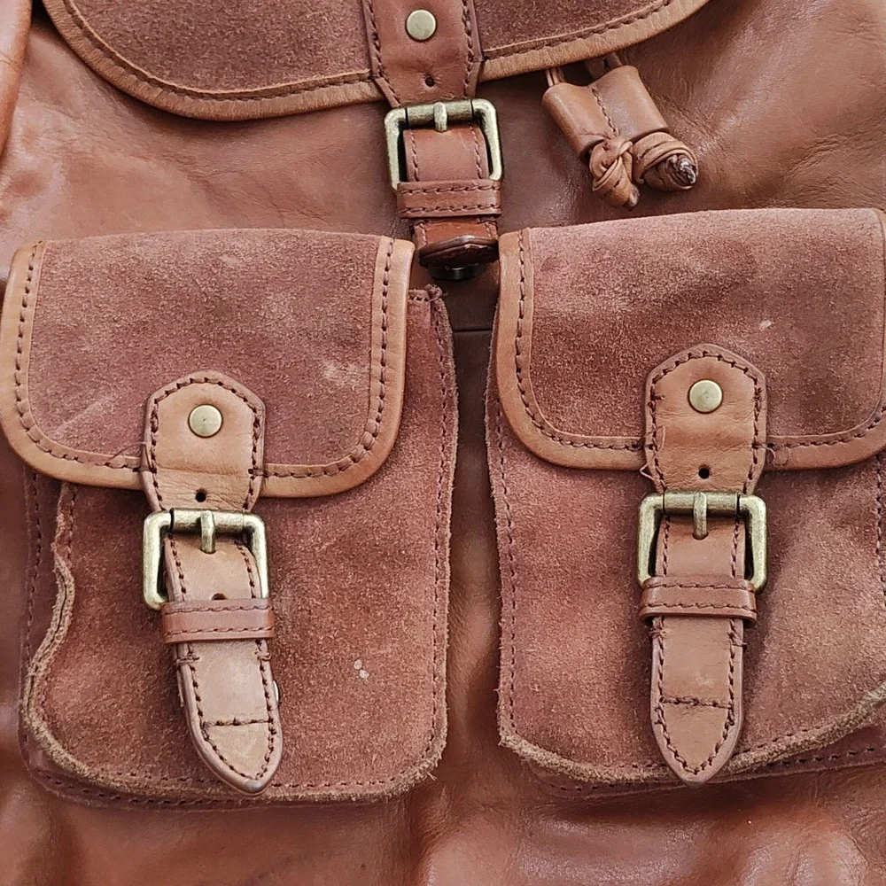 Leather Bucket Backpack - Picture 2 of 3